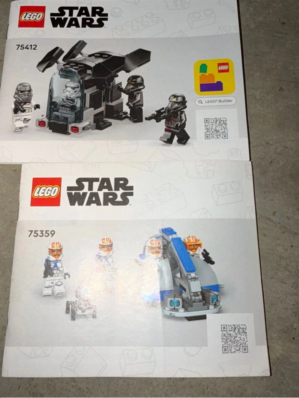 Lego Star Wars‎ Instruction Booklets - White, Red, Blue, Green, Yellow, Black